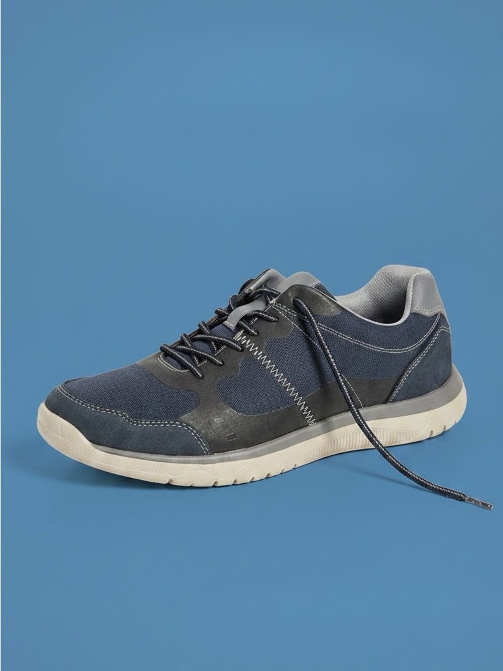 Cloudsteppers by Clarks Men's Blue/Gray and Tan Lace-Up Sneakers